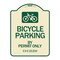 Signmission Bicycle Parking by Permit C.V.S. 21210 Heavy-Gauge Aluminum Sign, 24" x 18", TG-1824-24322 A-DES-TG-1824-24322 - alternate 1